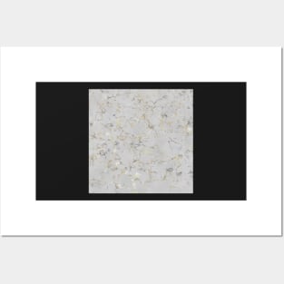 Gray marble stone with gold veins Posters and Art